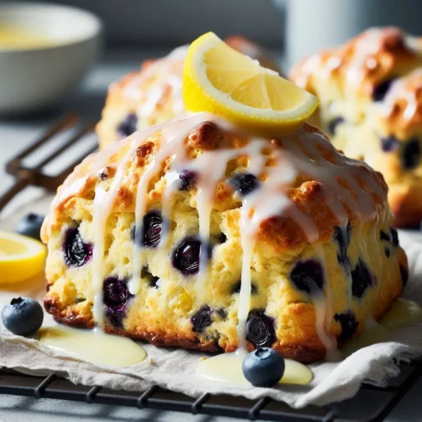 lemon blueberry scones with lemon glaze